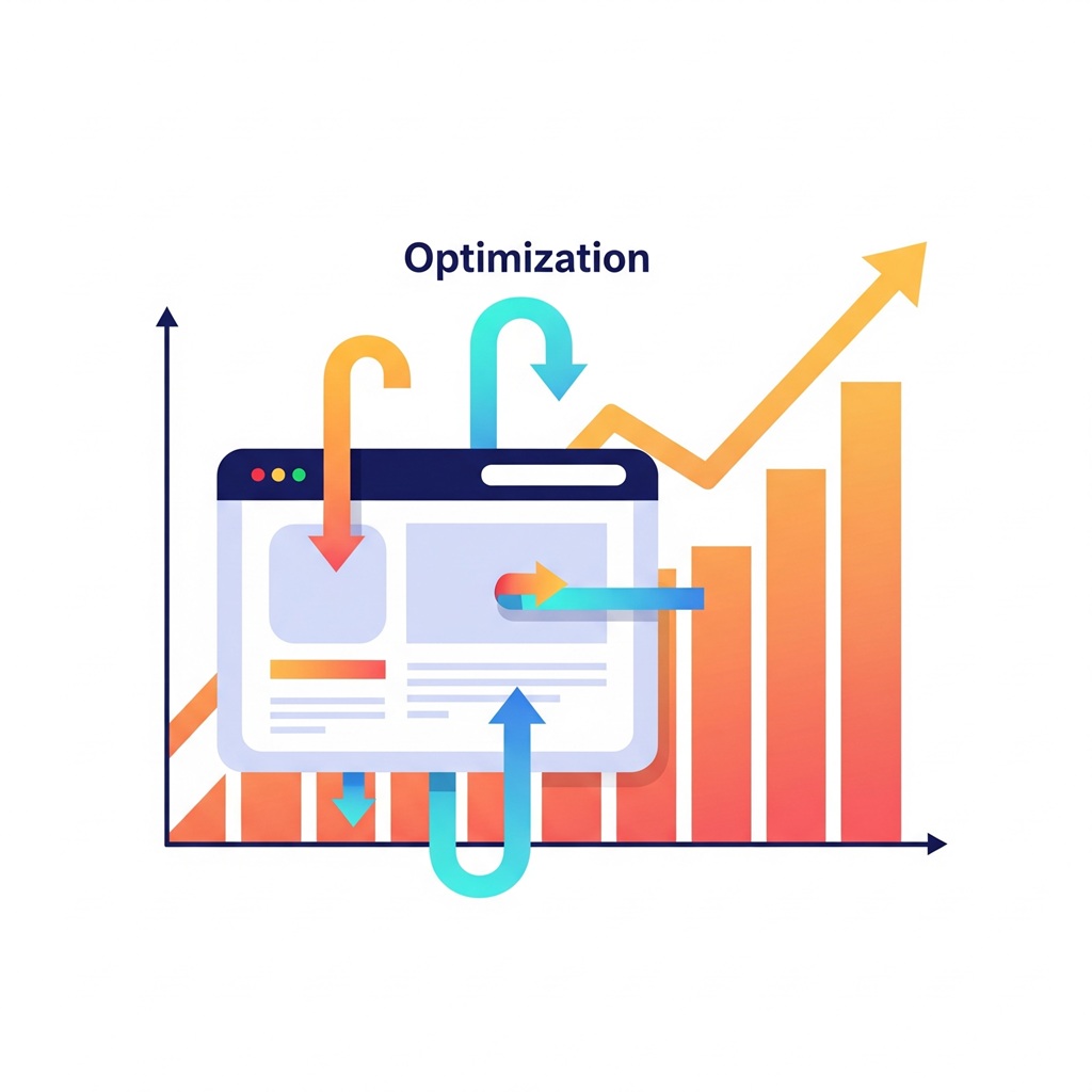 Ilustración de optimización y crecimiento
